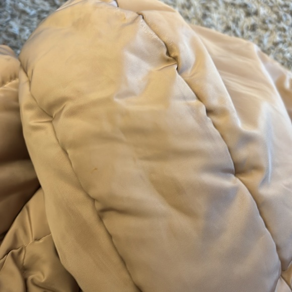 DKNY Taupe Fleece-Lined Jacket Hooded Puffer Jacket winter jacket Size - Picture 12 of 16